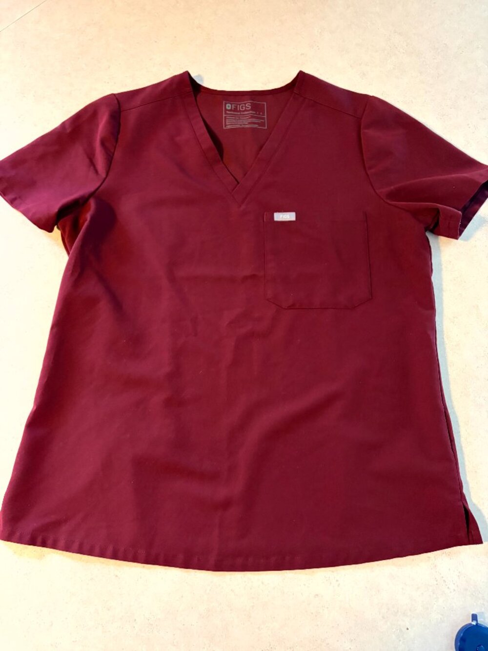 FIGS Catarina Scrub Top Womens L Burgundy Technical Collection FW1000 Medical